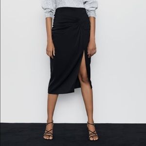 Zara black draped skirt, Sz XS
